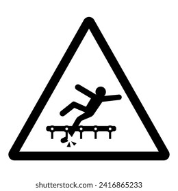 Warning Exposed Conveyors Moving Parts Can Cause Server Injury Symbol, Vector Illustration, Isolate On White Background Label. EPS10 