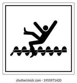 Warning Exposed Rotating Parts Will Cause Service Injury Or Death Symbol, Vector Illustration, Isolate On White Background Label. EPS10