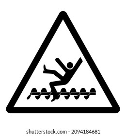 Warning Exposed Rotating Parts Will Cause Service Injury Or Death Symbol, Vector Illustration, Isolate On White Background Label. EPS10