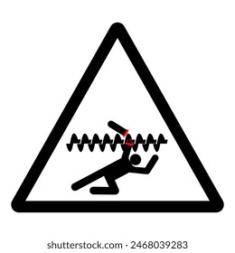 Warning Exposed Rotating Parts Will Cause Service Injury Or Death Symbol, Vector Illustration, Isolate On White Background Label. EPS10