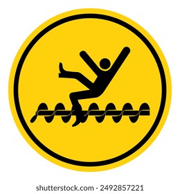 Warning Exposed Rotating Parts Will Cause Service Injury Or Death Symbol Sign, Vector Illustration, Isolate On White Background Label. EPS10