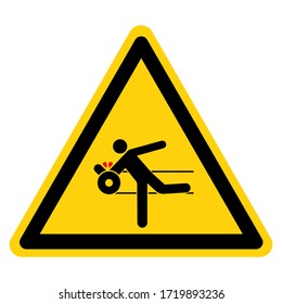 Warning Expost Moving Parts Can Cause Severe Injury Symbol Sign ,Vector Illustration, Isolate On White Background Label. EPS10