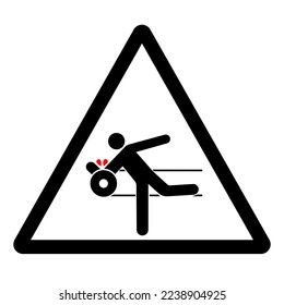 Warning Expost Moving Parts Can Cause Severe Injury Symbol Sign ,Vector Illustration, Isolate On White Background Label. EPS10
