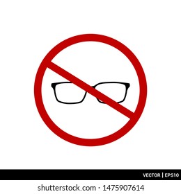 Warning eyeglasses icon vector illustration. EPS 10