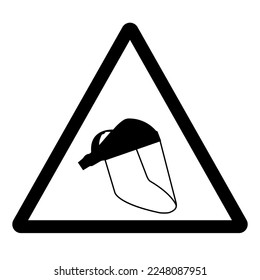 Warning Face Shield Required  Symbol Sign ,Vector Illustration, Isolate On White Background Label. EPS10
