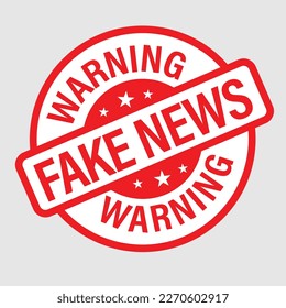 warning, fake news, vector icon set, red in color