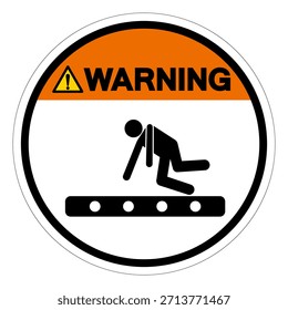 Peligro De Caída De La Señal Del Símbolo Del Transportador, Ilustración vectorial, Aislado En La Etiqueta Del Fondo Blanco .EPS10