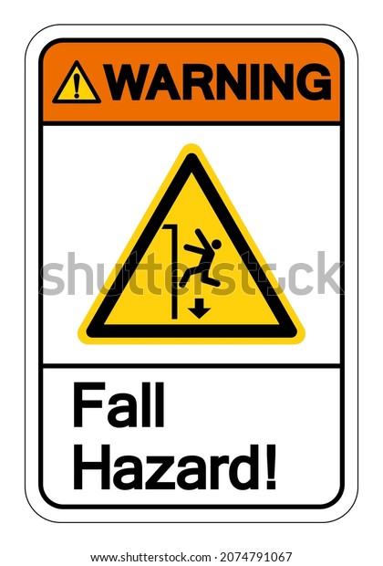 Warning Fall Hazard Symbol Sign Vector Stock Vector (Royalty Free ...