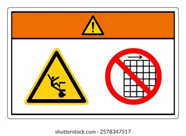 Warning Falling Of Crush Hazard Do Not Remove Guard Symbol Sign, Vector Illustration, Isolate On White Background Label .EPS10