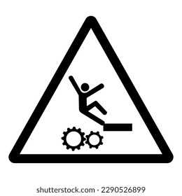 Warning Falling Of Moving Machinery Hazard Symbol Sign ,Vector Illustration, Isolate On White Background Label. EPS10