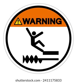 Warning Falling Of Moving Machinery Hazard Symbol Sign, Vector Illustration, Isolate On White Background Label .EPS10