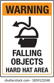 Warning Falling Objects Hard Hat Area Sign Safety 