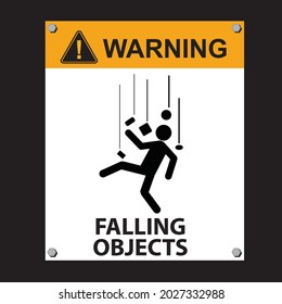 Warning, Falling Objects, Sign Vector