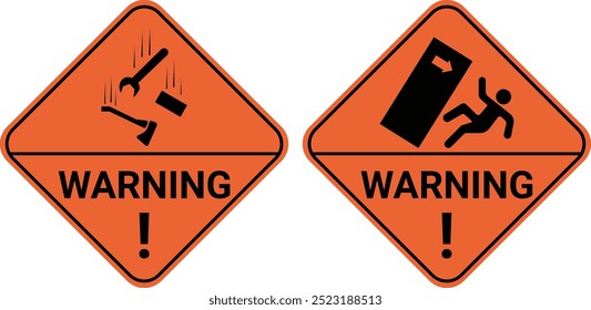 Warning Falling Objects sign vector