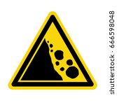 Warning falling rocks sign. Symbol, illustration