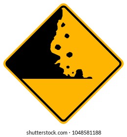 Warning Falling Rocks Traffic Road Sign,Vector Illustration, Isolate On White Background,Symbols, Label. EPS10 