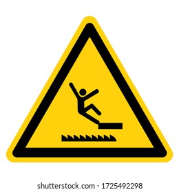 Warning Falling Of Saw Moving Hazard Symbol Sign ,Vector Illustration, Isolate On White Background Label. EPS10