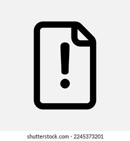 Warning file icon in line style, use for website mobile app presentation