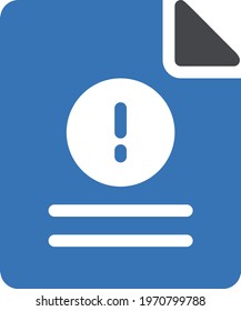 warning file vector glyph colour icon