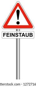 warning fine dust sign isolated