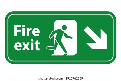 Warning fire exit sign and symbol graphic design vector illustration