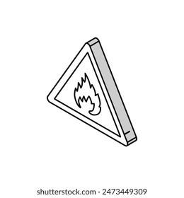 warning fire isometric icon vector. warning fire sign. isolated symbol illustration