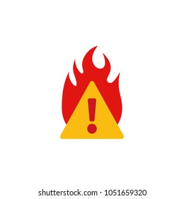 Warning Fire Logo Icon Design