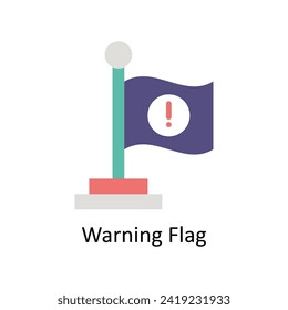 Warning Flag  vector Flat icon style illustration. EPS 10 File
