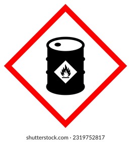 Warning Flammable Chemical Symbol Sign ,Vector Illustration, Isolate On White Background Label .EPS10