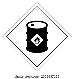 Warning Flammable Chemical Symbol Sign ,Vector Illustration, Isolate On White Background Label .EPS10