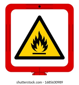Warning Flammable Gas Symbol, Vector Illustration, Isolate On White Background Label. EPS10
