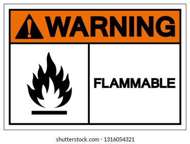 Warning Flammable Symbol Sign ,Vector Illustration, Isolate On White Background Label. EPS10