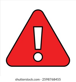 Warning flat icon. Alert, danger, precaution, attention symbol vector illustration.
