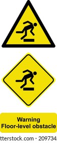 Warning floor level obstacle 