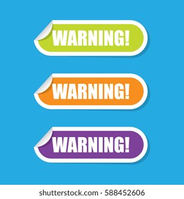 Warning Folded Paper Labels