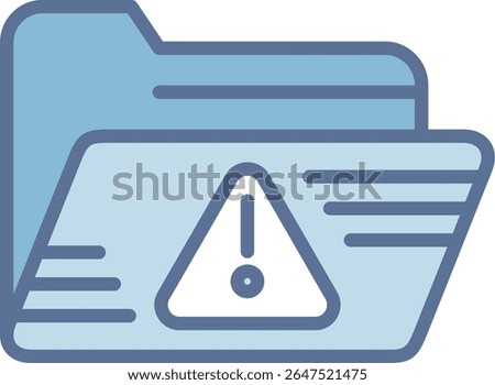 Warning Folder Filled Blue Tone Icon