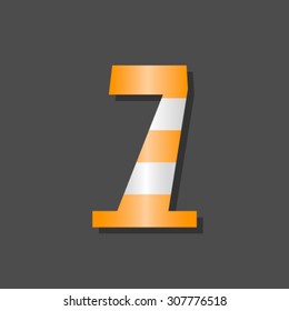 Warning font, number 7