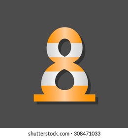 Warning font, number 8
