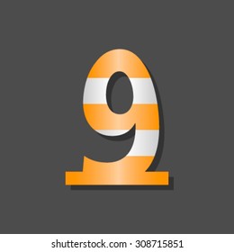 Warning font, number 9