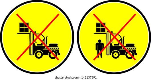 warning, forklift, icon vector