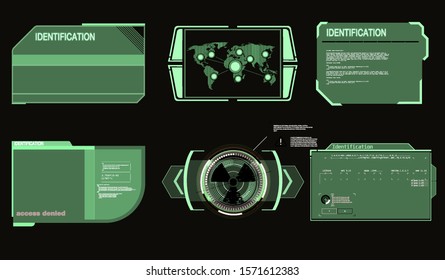 Warning frame. Abstract tech design Blue and red futuristic frame in modern HUD style background. Abstract technology communication design innovation concept background.Vector abstract graphic design.