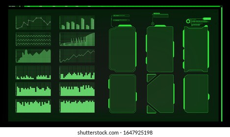 Warning frame. Abstract tech design Blue and red futuristic frame in modern HUD style background. Abstract technology communication design innovation concept background.Vector abstract graphic design.