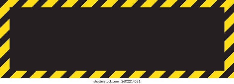 Warning frame with yellow and black, red diagonal stripes. Rectangle warn frame. Black and yellow red diagonal stripe vector icon collection. Seamless caution and warning sign tape set. Eps 10.