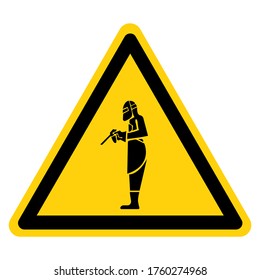 Aviso Signo de símbolo del engranaje de soldadura completa, Ilustración vectorial, Aislar en la etiqueta de fondo blanco. EPS10 