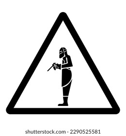 Aviso Signo de símbolo del engranaje de soldadura completa, Ilustración vectorial, Aislar en la etiqueta de fondo blanco. EPS10 