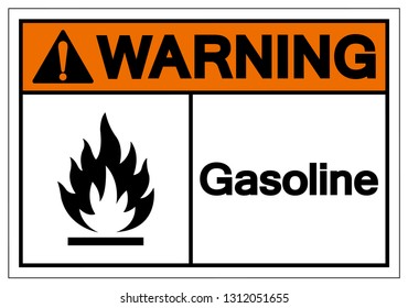 Warning Gasoline Symbol Sign, Vector Illustration, Isolate On White Background Label .EPS10
