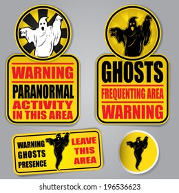 WARNING GHOSTS SIGNS
