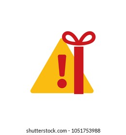 Warning Gift Logo Icon Design