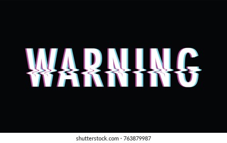 warning glitch text