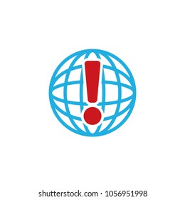 Warning Globe Logo Icon Design